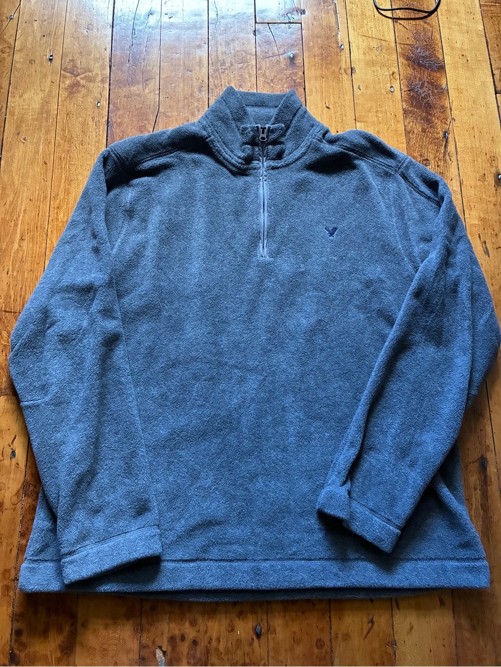 American Eagle Outfitters Men's Gray Quarter-Zip Fleece Pullover- Size XXL
